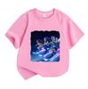 Kids Boys Girls 100% Cotton Crew Neck Short Sleeve T-shirt, 3 Stylish Hoverboard Girls Starry Sky Cartoon Print Casual Soft Breathable Tee Top for Dai