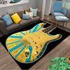 Golden Guitar with Blue Rays suitable as a non-slip mat for the living room or bedroom sofa
