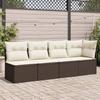 VidaXL Garden Sofa with Cushions 4-seater Brown Braided Resin 366202