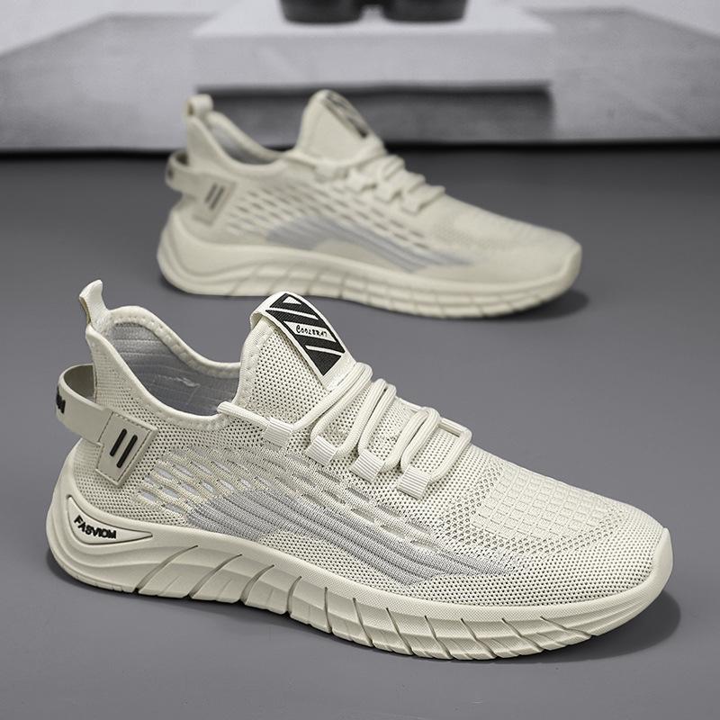 Breathable Soft-soled Fly-woven Mesh Shoes 2024 New Men's Shoes Running Casual Sports Shoes Trendy Versatile Dad Shoes