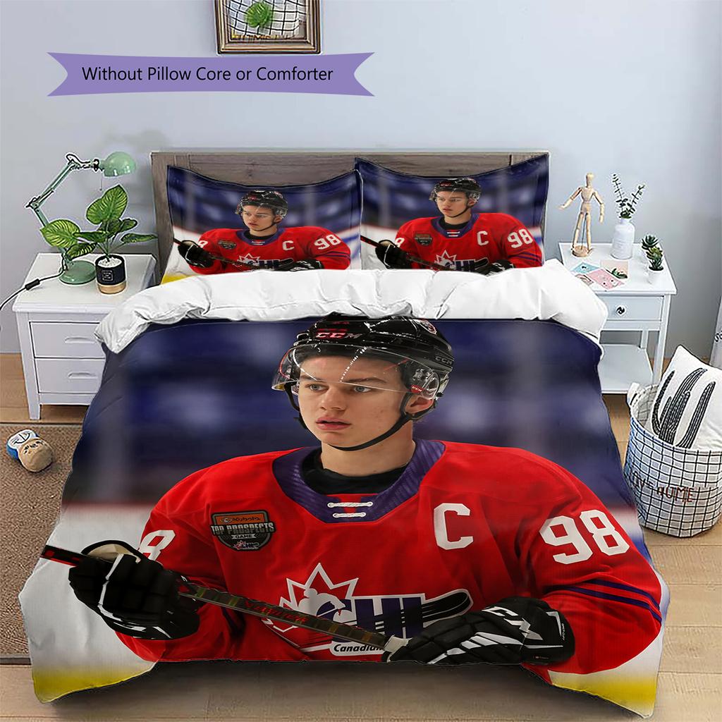 Connor Bedard Pattern Bedding Home Decoration Birthday & Festival Gift (1 * duvet cover + 2 * pillowcase, without core)
