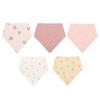 2023 100%Cotton 5Pieces Baby Boy Burp Cloths Unisex Cartoon Print Baby Girl Bib Infant Accessories 0-12M