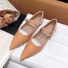 851 Pointed Head with Shallow Mouth Mary Jane Women's Single Shoes Flats Patent Leather Flats Women