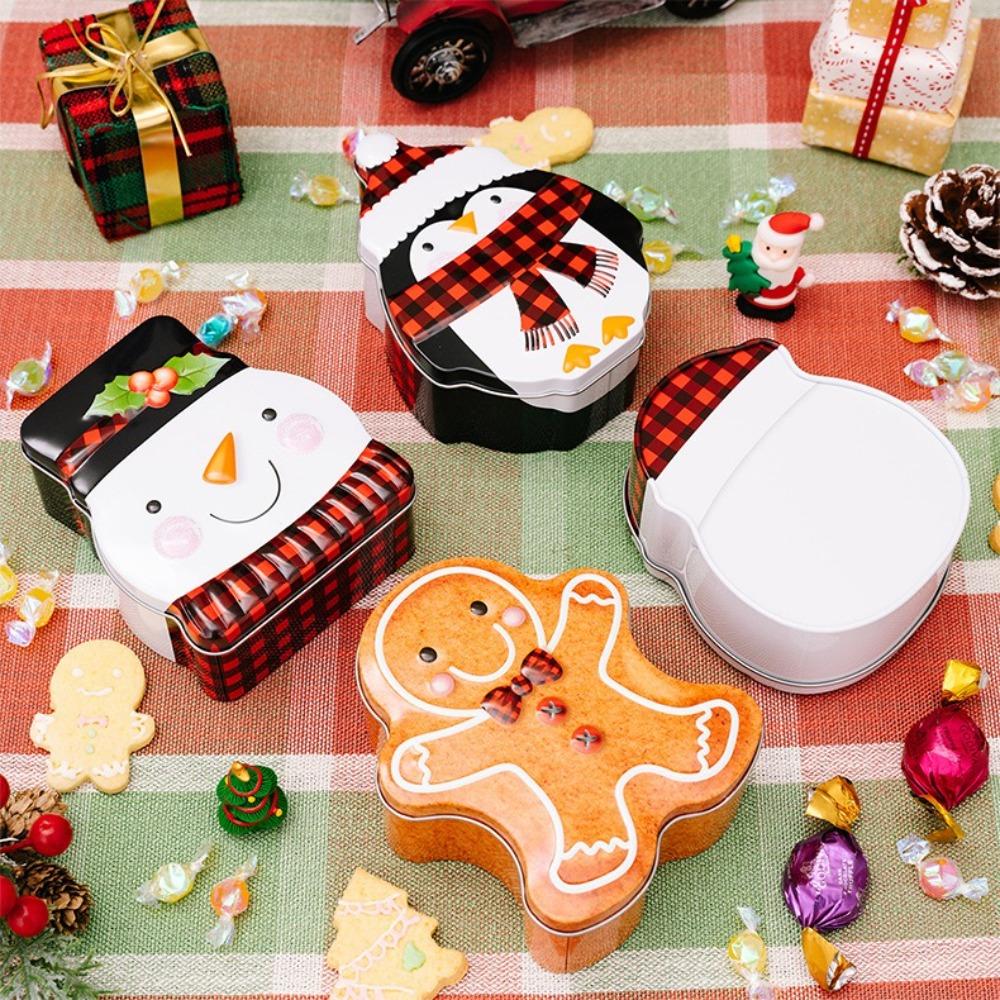 Snowman Christmas Iron Box Santa Claus Xmas Gifts Box New Christmas Candy Box Cookies