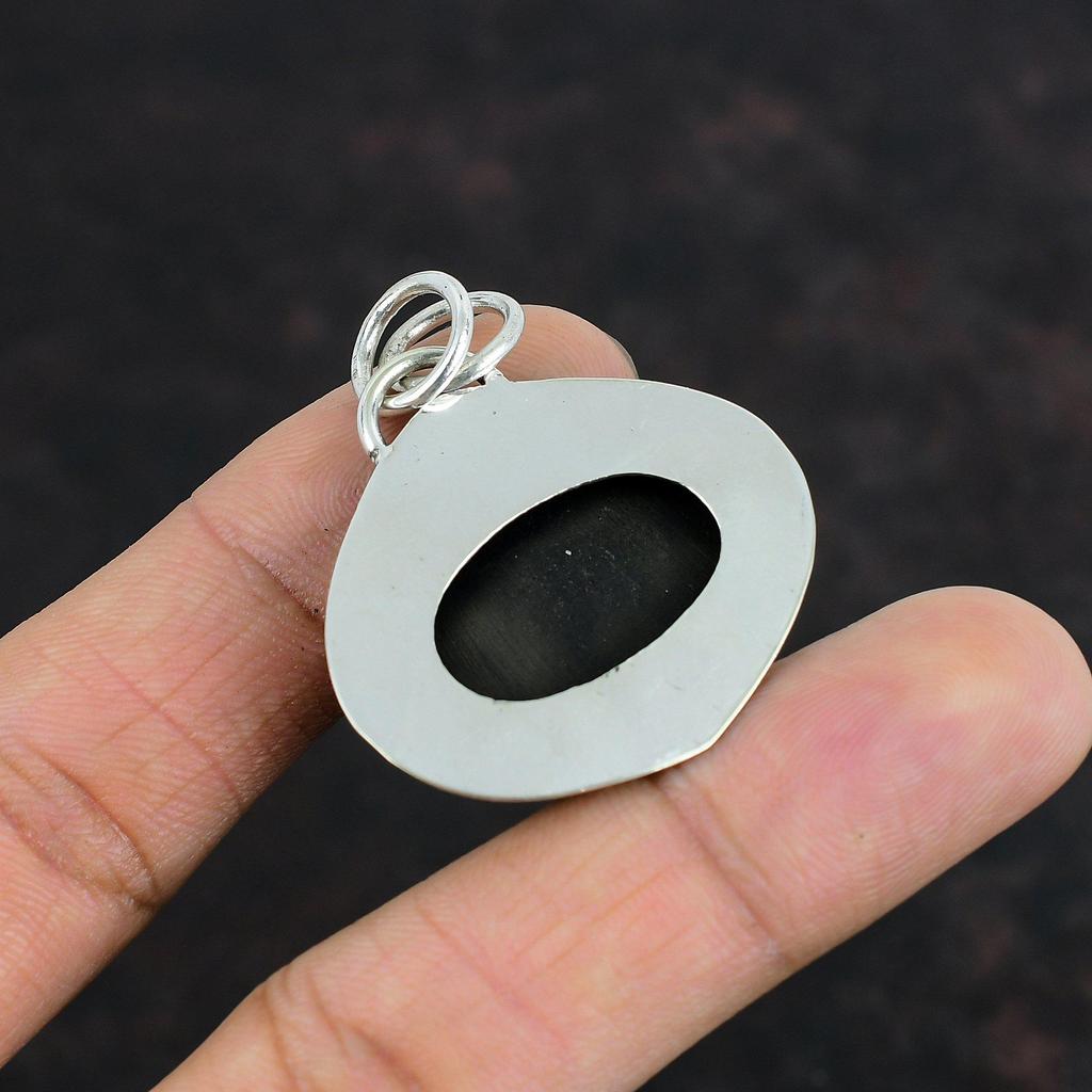 Black Onyx Pendant 925 Sterling Silver Pendant Antique Jewelry Handmade Gemstone Pendant Silver Jewelry Gifts For Mom Healing Stone Pendant