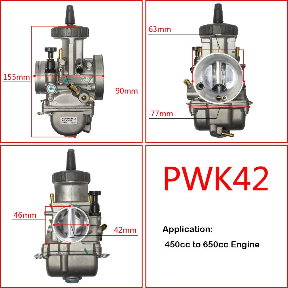 Карбюратор для мотоцикла PWK 33 34 35 36 38 40 42 мм Для Honda CR250R Гоночных скутеров Мотокросса Квадроцикла С Power Jet PWK38 300-650cc
