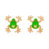 1/2 Pairs Frog-Shaped Earrings Sparking Rhinestones Inlaid