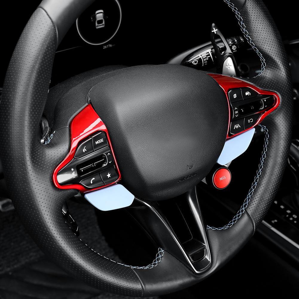 Для Hyundai Veloster JS N 2019-2026 i30 N /CN7 N 2026 2026 Автомобиль Рамка Кнопки Рулевого Колеса Декоративная Накладка на Нижнюю Часть Руля