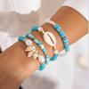 Летний новый небесно-голубой мягкий керамический браслет из ракушек и риса для женщин, летнее прохладное ощущение, небольшой свежий браслет