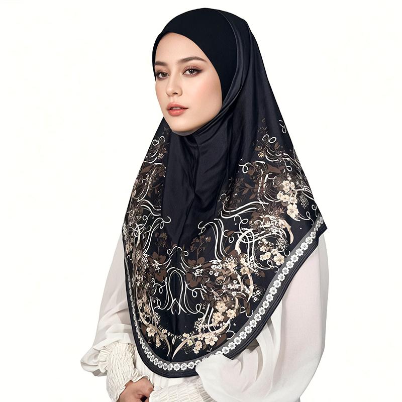 1 шт. Машинная стирка Застежка-кнопка Традиционная исламская одежда Элегантный хиджаб Великолепный мусульманский головной платок Идеальный подарок Многоцветный