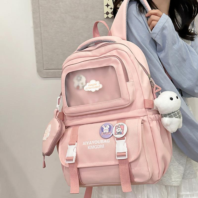 Новый рюкзак Dopamine Girl большой вместимости, многослойный, для студентов, облегчающий нагрузку, школьный рюкзак, кампусный стиль, простой однотонный рюкзак