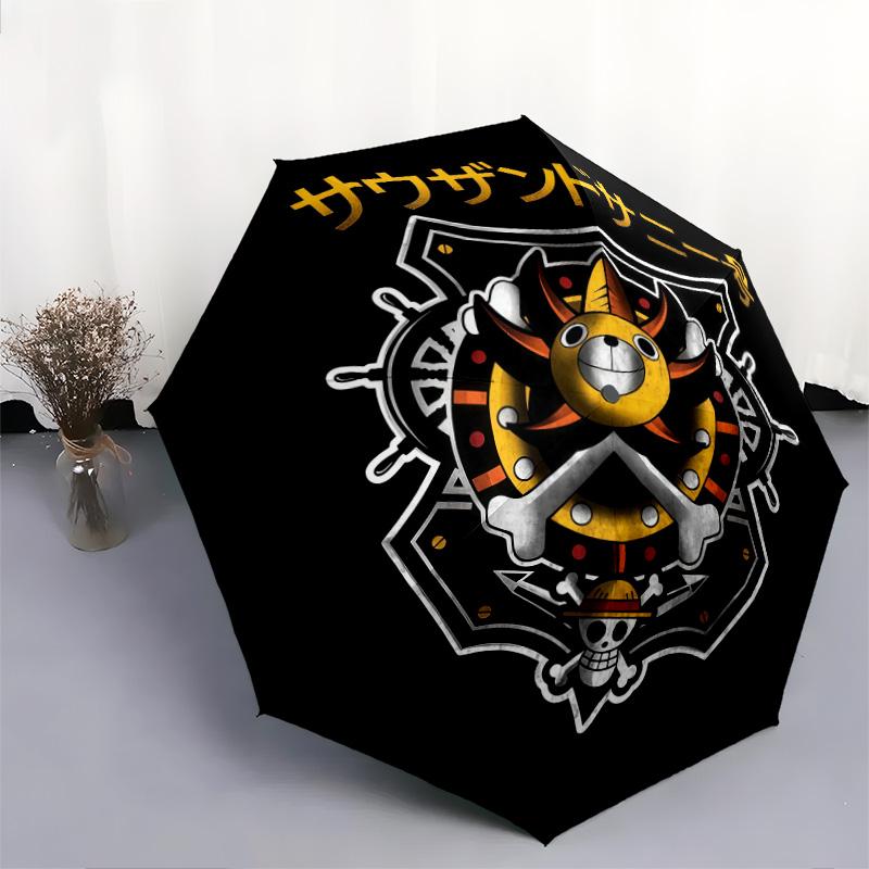 1 шт. Автоматический складной зонт - Один кусок с рисунком логотипа Jolly Roger, портативный складной дизайн с 8 спицами, рождественские и новогодние подарки