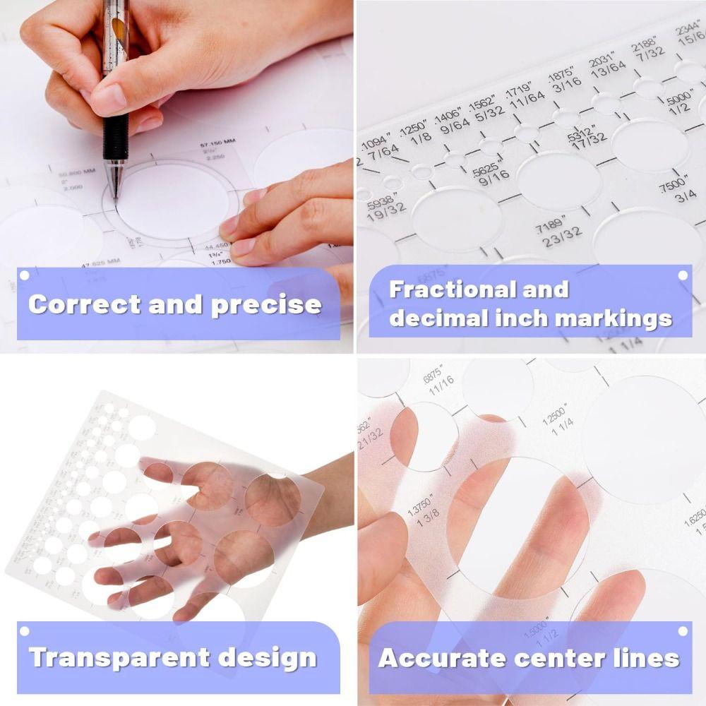 3Pcs DIY Circle Stencils for Drawing Transparent Circle Drawing Tool  Student
