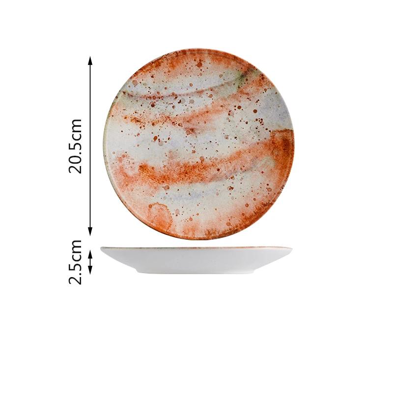 Стиль легкой роскоши Цветные керамические тарелки Ресторан Десерты Салатная тарелка Тарелка для вкусных блюд Креативная бытовая посуда