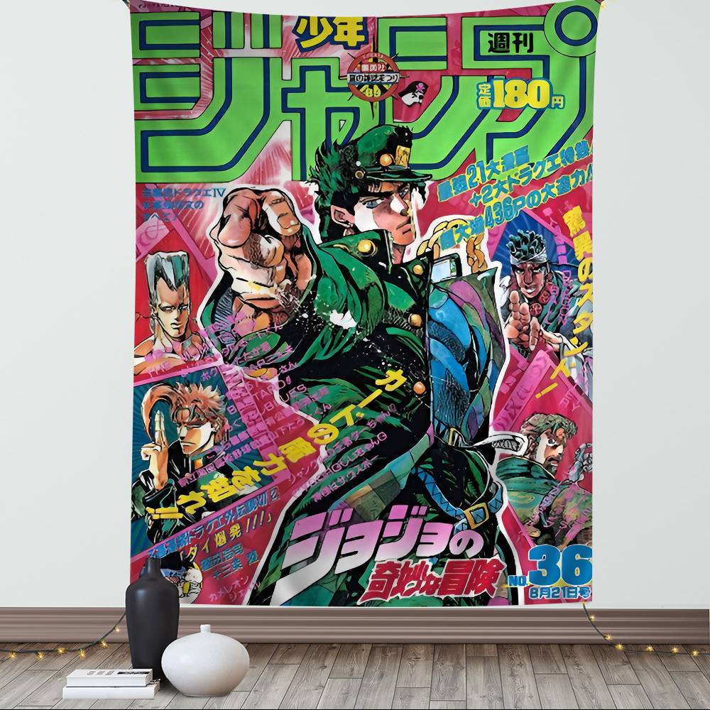 Аниме JoJo's Bizarre Adventure Ретро Гобелен Арт Печать Дешевый Хиппи Настенный Подвес Настенные Гобелены Мандала Арт Домашний Декор