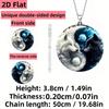 Stylish 2D flat yin-yang wolf pendant necklace creative acrylic white and black wolf necklace