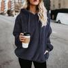 Winter Solid Thick Warm Long Color Women Hoodies Sleeve Zipper Hooded Sweatshirt