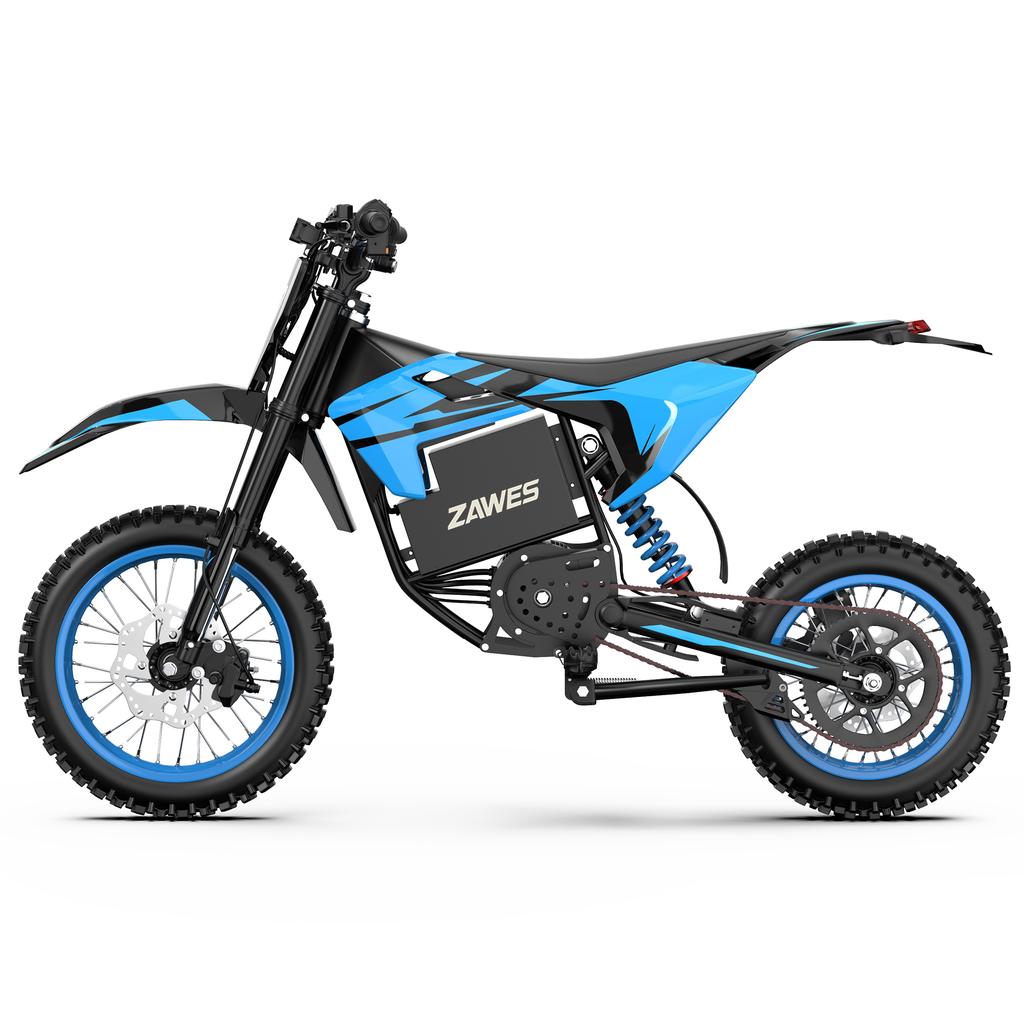 ZAWES S3 Electric Dirt Bike for Teens&Adults, 5000W Peak Mid- Drive Motor Electric Motorcycle with 60V 23.4Ah Battery, 14"/12" Motorcycle Tire