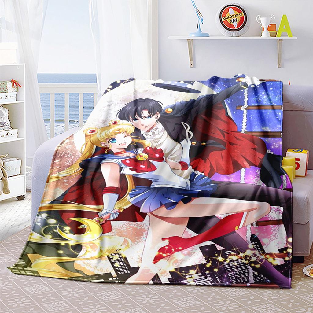 Japanese anime cute cartoon theme Sailor Moon Tsukino Usagi blanket suitable for home beds, sofa covers, office nap, outdoor warm blankets O15