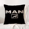 MMan Truck Logo Cushion Cover Natural Linen Organic Fabric DoubleSided Printing Sofa Home Decor Breathable Bed Pillow