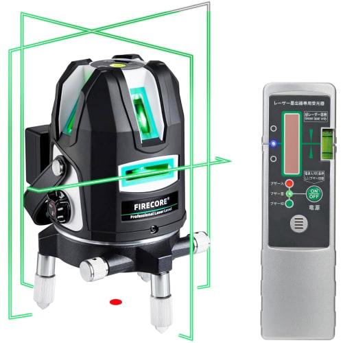 Firecore FGL-411G 5-Line Green Laser Level with 4-Direction Large Square Line Projection, 360 Rotating Laser Line, High Brightness, Automatic Self-Le