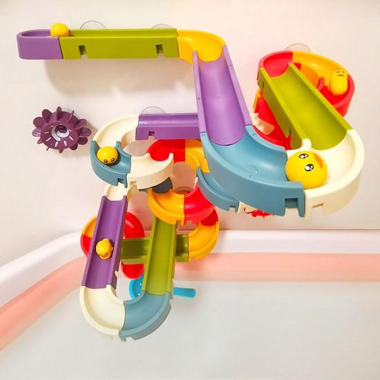 Keygers Water Slide Block Five Senses Development Bathing Play Teaching Aid Toy 48p, корейские игрушки для ванной