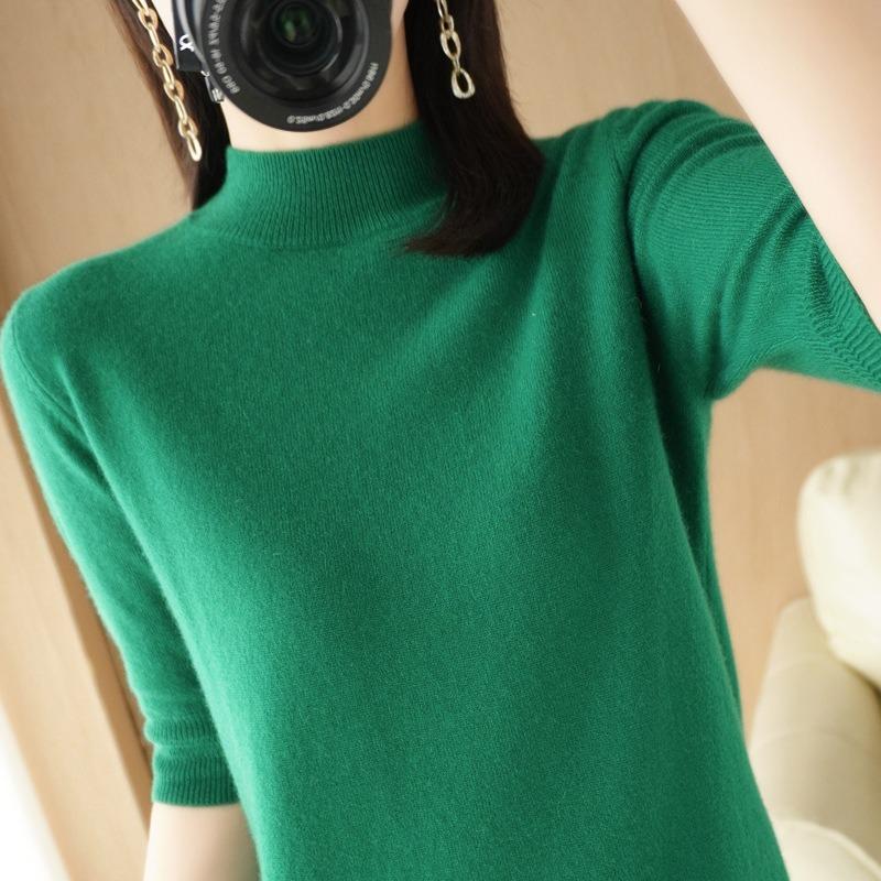 INDFS Женская мода Повседневный Осень Зима Однотонный Принт Длинный Рукав О-Образным Вырезом Свитера