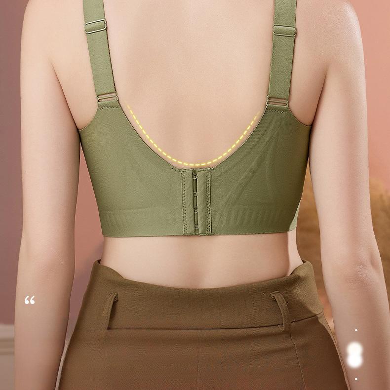 Тонкое нижнее белье без косточек, бюстгальтер на двойной застежке, предотвращающий обвисание и бесшовный собирающий бюстгальтер, бюстгальтер пуш-ап большого размера