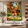 Masha and the Bear Tapestry, Personalized Custom Text, Wall Hanging Tapestry For Living Room Home Wall Decor