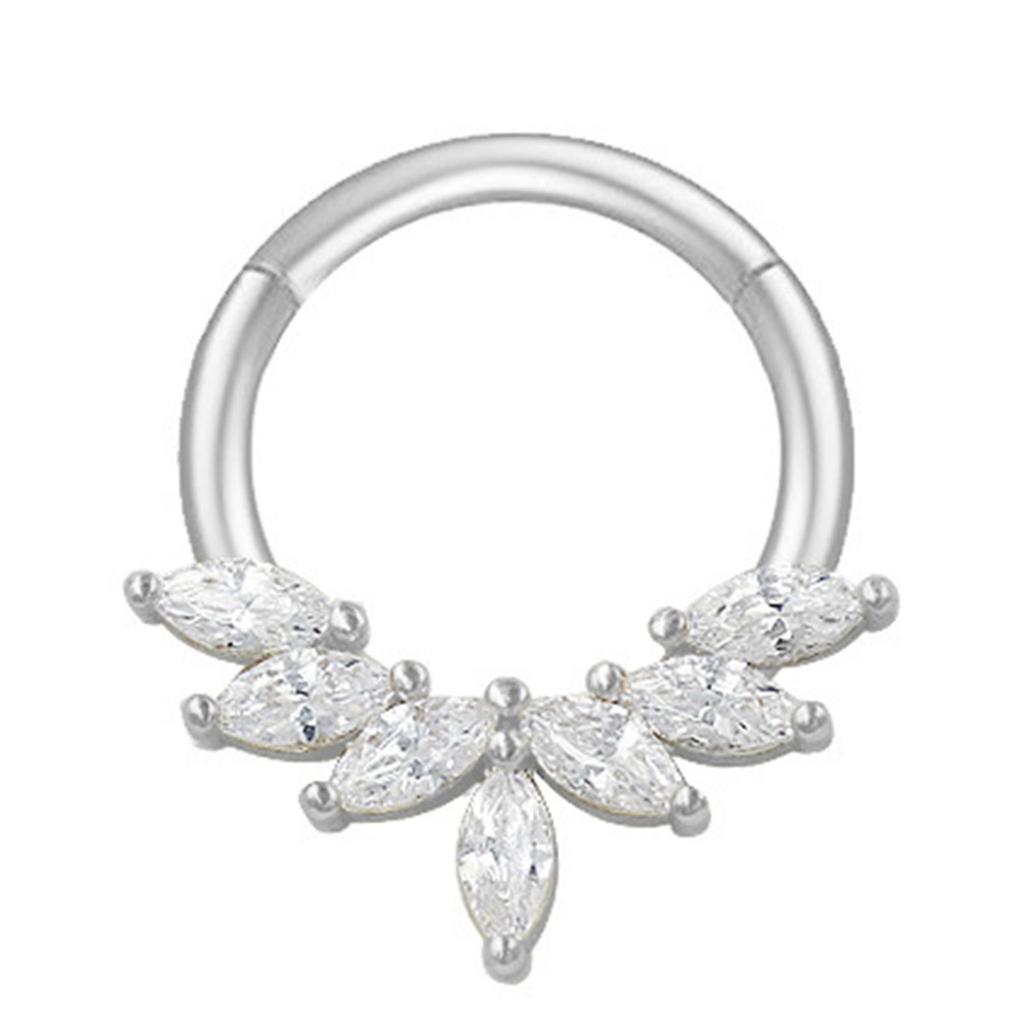 Стильное хрустальное кольцо для носа из нержавеющей стали серебристого цвета, аксессуары для пирсинга тела для вечеринок