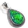 Зеленый Триплет Опал Ручной Работы Ювелирный Кулон из Стерлингового Серебра 925 пробы 2,40" P5n12