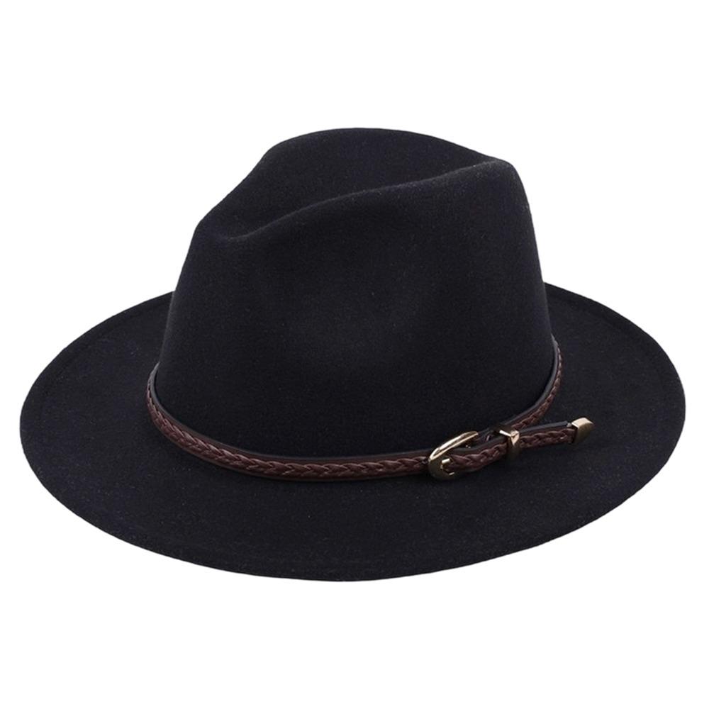 With Belt Buckle Panama Cap Vintage Cowboy Cap Fashion Rancher Hat for Men Women