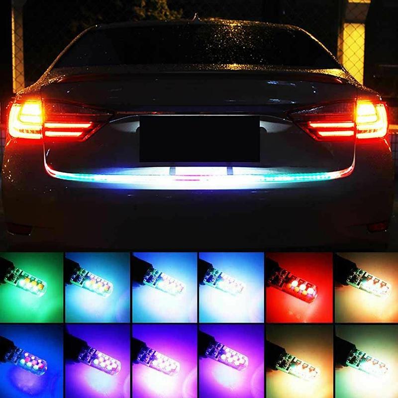 2 шт. T10 Cob RGB Led 6Smd автомобильные клиновидные боковые многоцветные лампочки с дистанционным управлением