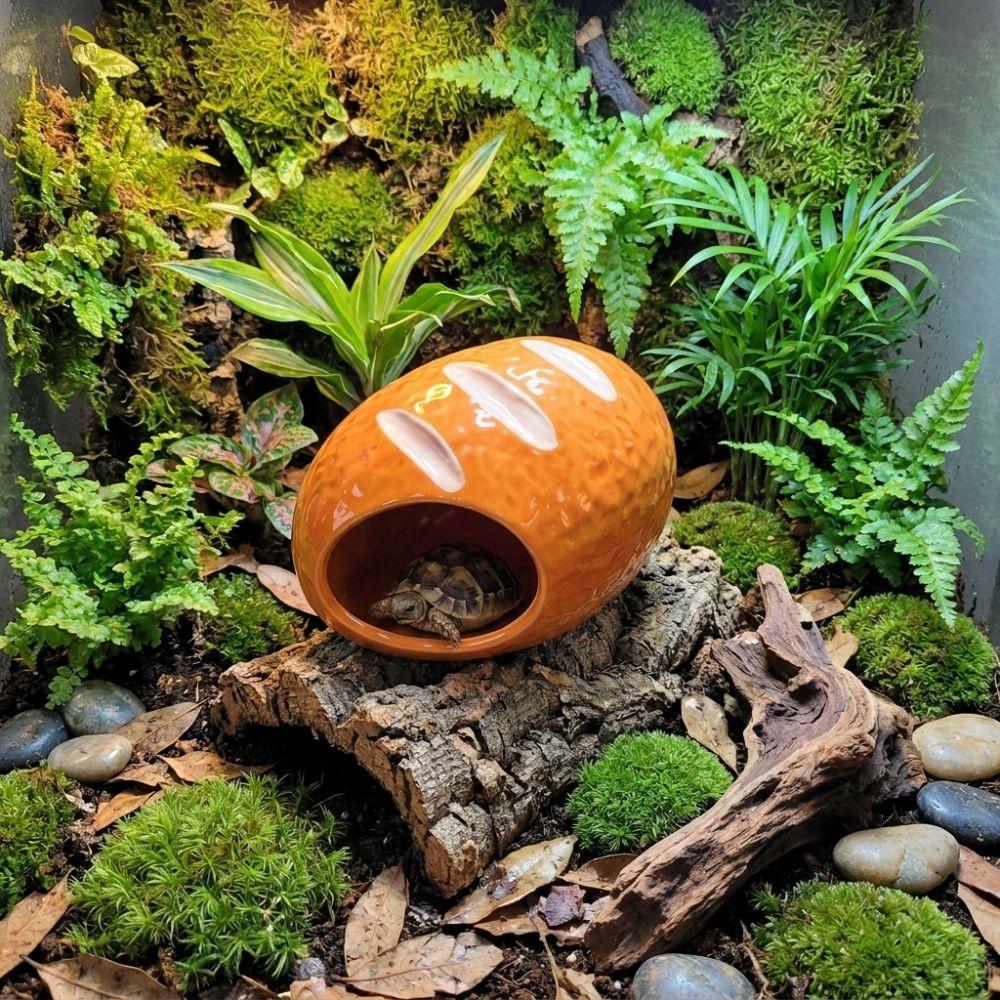 Cooling Bread Shaped Reptile Hideout Anti-slip Fish Spawning Cave Pet Habitat Cave Reptile Cage