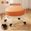 Swivel Caster Low Stool with Wheels - Adjustable Mobile Round Seat for Living Room, Children's Play Area, or Household Use.