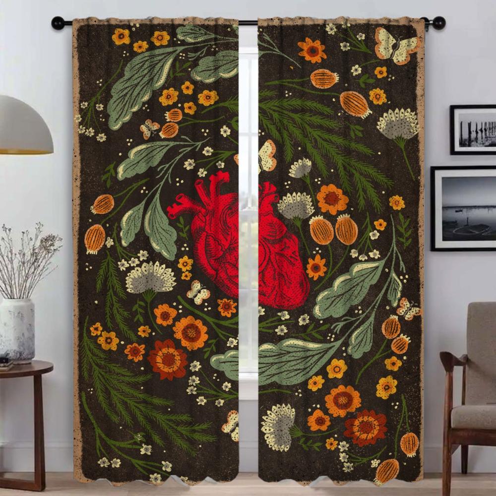 Abstract Pattern Blinds Kitchen Curtains for Living Room Blackout Curtain Home Interior Curtains 2 Pieces Tulle for Bedroom