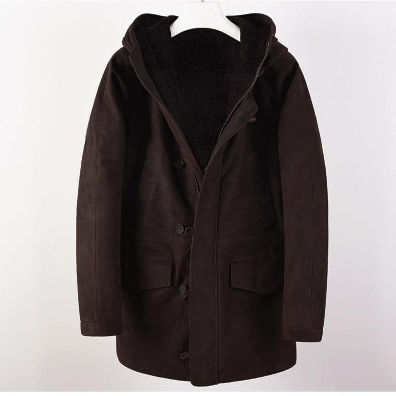 New Men's Coat Thickened Suede Jacket Autumn and Winter Coat