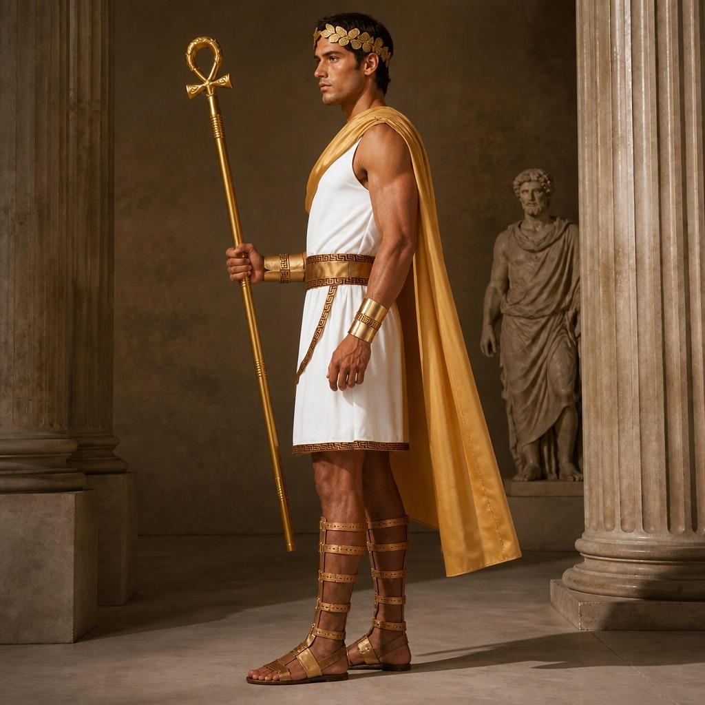 Halloween Greek King Zeus costume, ancient Roman warrior cos costume, Greek King Zeus