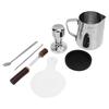 Coffee Making Tamper Set Milk Frothing Pitcher Latte Art Pen Coffee Tamper Mat Needle Type Coffee Distributor Coffee Spoon Coffee Stencils