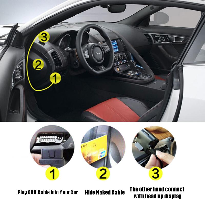 Бортовой компьютер OBD2, автомобильный проекционный дисплей, HUD, цифровой спидометр, дисплей поездки, скорость, расход топлива, датчик температуры, сигнализация