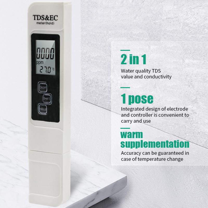 In1 TDS EC Meter Temperature Tester Pen Multifunctional Digital Water Quality Tester For Water Purity TEMP PPM Tester