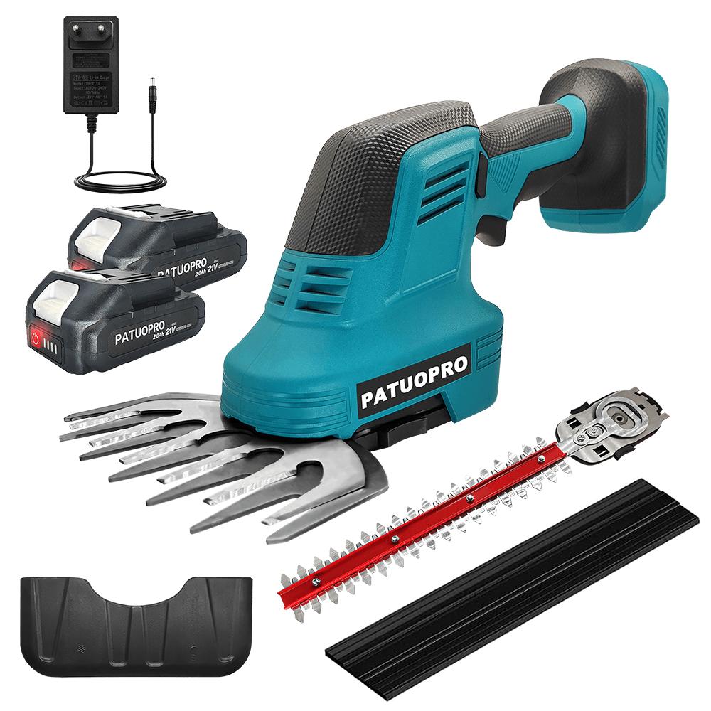 Аккумуляторные электрические ножницы-кусторез 2 в 1 21 В, перезаряжаемый ручной триммер для травы, садовый кусторез, подходит для аккумулятора Makita 18 В