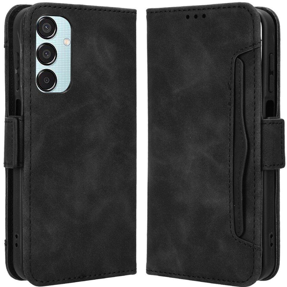 Flip Case for Samsung Galaxy M15 5G, Card Slot, Black