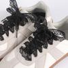 Fancy Lace Shoelaces for Women Casual Shoes 2.5CM Width Flat Shoelace for Sneakers Black White Shoe Laces Accessorices