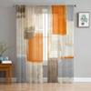 Oil Painting Abstract Geometric Yellow Modern Curtains for Living Room Tulle Curtains Window Sheer for Bedroom Accessories Decor