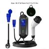 Metal 32A 7KW 5M Single-Phase 3PIN Type 2 Charging Cable CEE With LCD Display EV Charger Portable