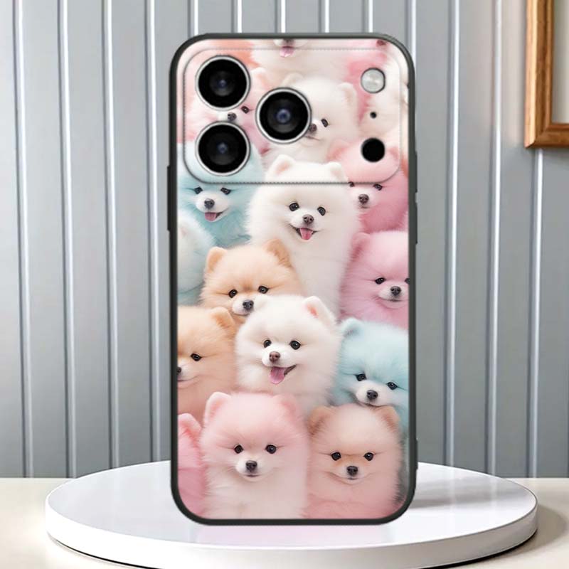 Мультяшные Животные Милый Чехол Для Телефона Для Apple iPhone 17 16 16E 15 14 13 12 11 Pro Max Plus Черный Мягкий Силикон