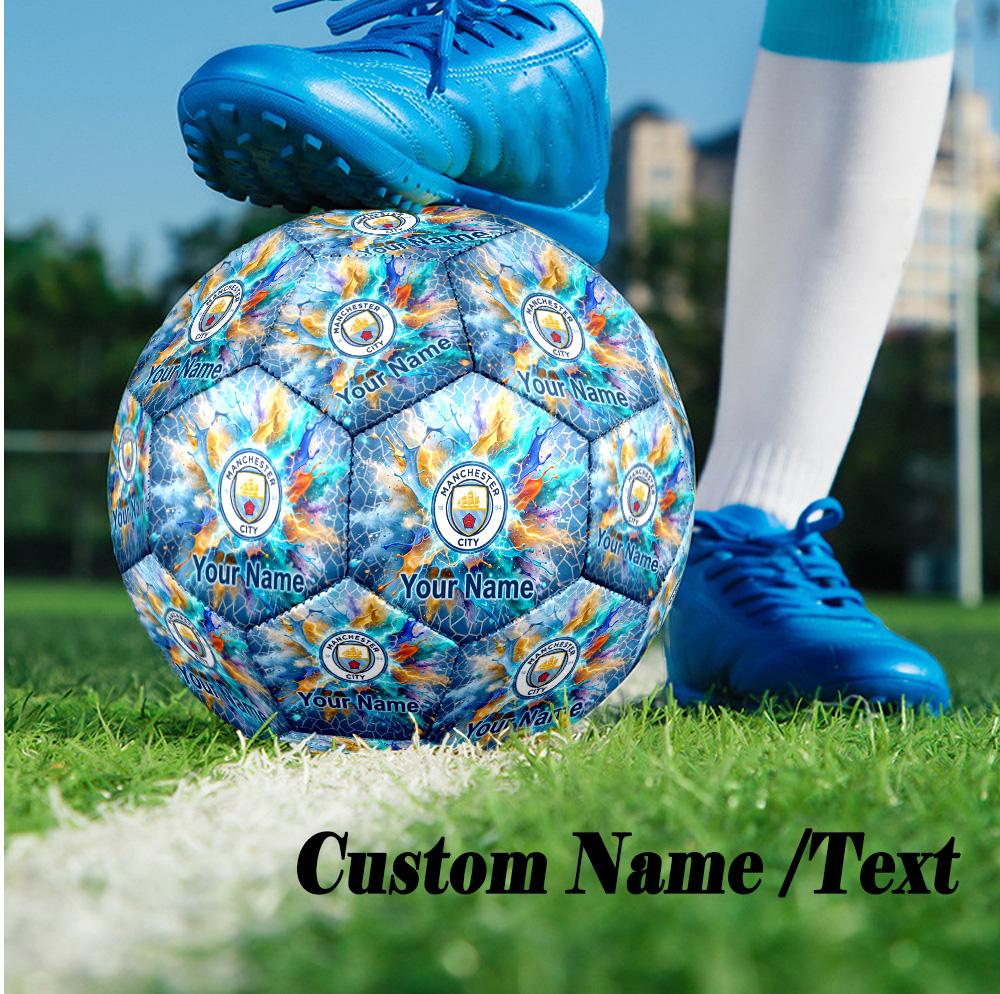 Size 5 Football Custom Name Text, Outdoor Training Soccer BallManchester City
