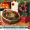 Christmas Wreath Storage Bag Transparent Wreath Organizer Dustproof Waterproof Garland Holder with Handles for Holiday Artificial Wreath
