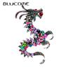 Rhinestone Large Dragon Brooches For Women Vintage Colorful Zodiac Animal Pin Chinese Feng Winter Accessories